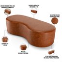 Ver imagem 4 de Puff Decorativo Orgânico para Living Quarto 140cm Orbit W01 Couríssimo Camel - Lyam Decor