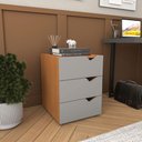 Ver imagem 1 de Gaveteiro 3 Gavetas Porto Cinza e Freijó Politorno