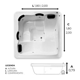 Spa Quadrado Malaga Combate com Hidro - 127v - 2