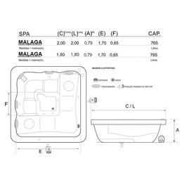 Spa Quadrado Malaga Combate com Hidro - 127v - 3
