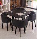 Ver imagem 2 de Mesa de Jantar Minimalista com 4 Cadeiras Compacta 1m