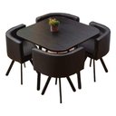 Ver mais imagens de Mesa de Jantar Minimalista com 4 Cadeiras Compacta 1m