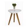 Mesinha Lateral Redonda Sala Pé Palito Retro Decorativa Tampo Orgânico - 2
