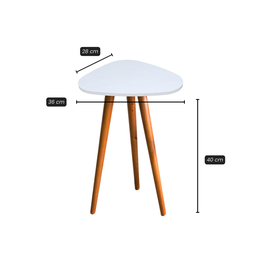 Mesinha Lateral Redonda Sala Pé Palito Retro Decorativa Tampo Orgânico - 3