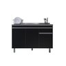 Armário P/ Pia Inox 120cm Preto 3 Portas 1 Gaveta S/ Tampo - 1