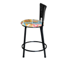 Ver imagem 5 de Jogo 4 Banqueta Baixa Para Cozinha Ratan Preta Estofado Cerveja