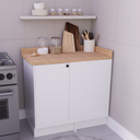 Ver imagem 1 de Balcão de Canto Cozinha 100% MDF sem Tampo Sevilha Herval Branco