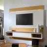 Painel de Tv Suspenso até 50 Polegadas com Led 182,7x195cm em Mdf Laca Off White e Freijó - Irimar - 2