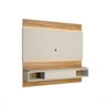 Painel de Tv Suspenso até 50 Polegadas com Led 182,7x195cm em Mdf Laca Off White e Freijó - Irimar - 1