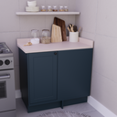 Ver imagem 1 de Balcão de Canto Cozinha 100% MDF sem Tampo Sevilha Herval Azul/Órion