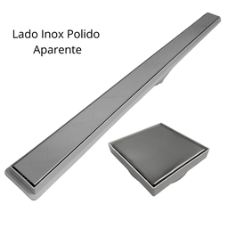 Kit Ralo Linear Banheiro 5x80 + Ralo 15x15 Inox Oculto Cinza Box Lavabo Dentro e Fora - 2