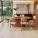 Ver imagem 2 de Mesa de Jantar Living com 6 Cadeiras Class Bege 160cm