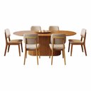 Ver imagem 4 de Mesa de Jantar Living com 6 Cadeiras Class Bege 160cm