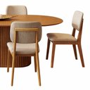 Ver imagem 5 de Mesa de Jantar Living com 6 Cadeiras Class Bege 160cm