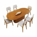 Ver imagem 1 de Mesa de Jantar Living com 6 Cadeiras Class Bege 160cm