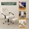 Cadeira Escritório Couro Sintético Itália Branca Encosto com Trava - 5