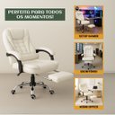 Ver imagem 5 de Cadeira Escritório Couro Sintético Itália Branca Encosto com Trava