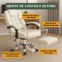 Ver imagem 7 de Cadeira Escritório Couro Sintético Itália Branca Encosto com Trava