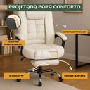 Ver imagem 6 de Cadeira Escritório Couro Sintético Itália Branca Encosto com Trava