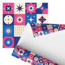 Ver imagem 1 de Papel de Parede Adesivo Abstrato Arabesco Rosa Azul 2,80m