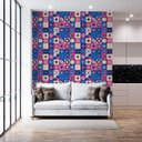 Ver imagem 5 de Papel de Parede Adesivo Abstrato Arabesco Rosa Azul 2,80m