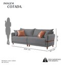 Ver imagem 3 de Sofá Living Canela 4 Lugares 225 cm Linho Cinza/Marrom