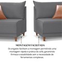 Ver mais imagens de Sofá Living Canela 4 Lugares 225 cm Linho Cinza/Marrom