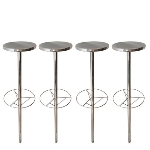 04 Bancos Inox Dupla Face Bar Molhado + Chumbadores