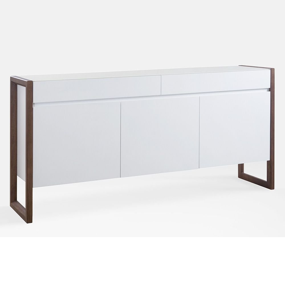 Buffet Quadro 3 portas e 2 gavetas - 4 portas e 3 gavetas Djorge 130cm Laca - Off White - 8