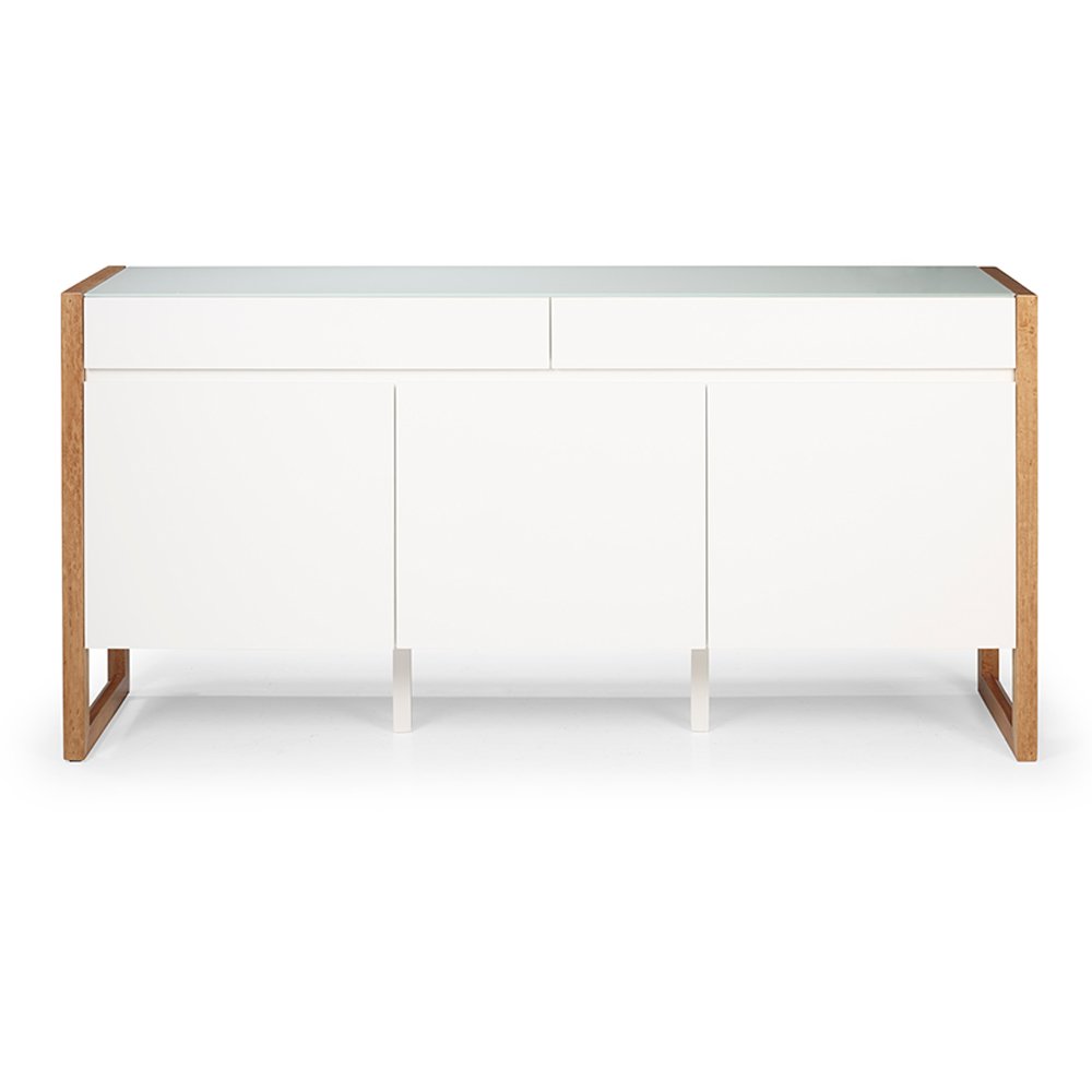 Buffet Quadro 3 portas e 2 gavetas - 4 portas e 3 gavetas Djorge 130cm Laca - Off White - 2