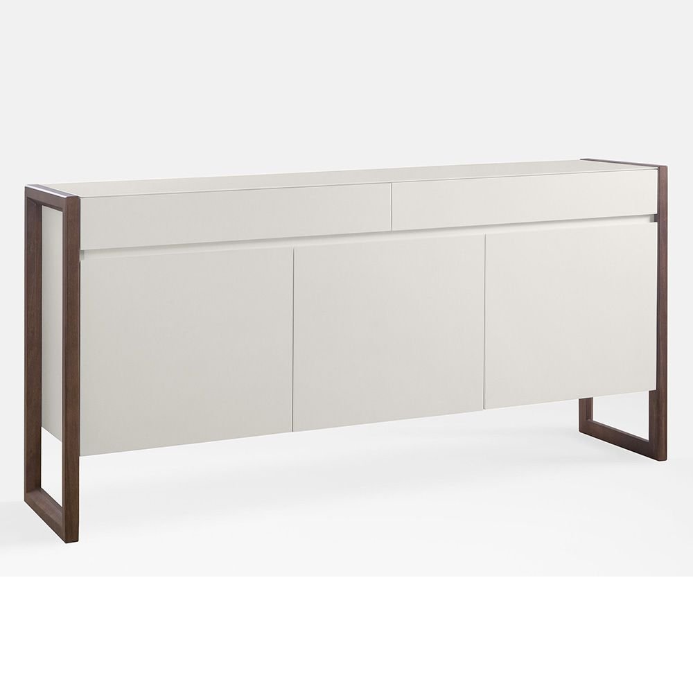 Buffet Quadro 3 portas e 2 gavetas - 4 portas e 3 gavetas Djorge 130cm Laca - Off White - 13