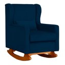 Ver imagem 1 de Poltrona Aurora Pés Balanço Luxo Suede Cores - DS Estofados - Azul Marinho