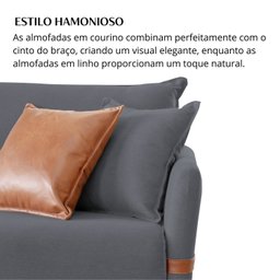 Sofá Living Canela 4 Lugares 245 cm Linho - 9