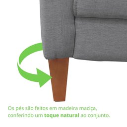 Sofá Living Canela 4 Lugares 245 cm Linho - 10