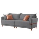 Ver imagem 2 de Sofá Living Canela 4 Lugares 245 cm Linho Cinza/Marrom