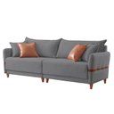Ver imagem 2 de Sofá Living Canela 4 Lugares 245 cm Linho Cinza/Marrom