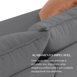 Sofá Living Canela 4 Lugares 245 cm Linho - 6