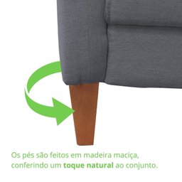 Sofá Living Canela 4 Lugares 245 cm Linho - 10