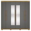 Ver imagem 1 de Guarda Roupa Casal 6 Portas 2g Espelho 218 Cm Nature Alasca Vlr