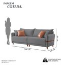 Ver imagem 3 de Sofá Living Canela 4 Lugares 265 cm Linho Cinza/Marrom
