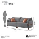 Ver imagem 3 de Sofá Living Canela 4 Lugares 265 cm Linho Cinza/Marrom