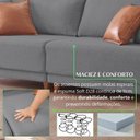 Ver imagem 4 de Sofá Living Canela 4 Lugares 265 cm Linho Cinza/Marrom