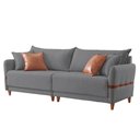 Ver imagem 2 de Sofá Living Canela 4 Lugares 265 cm Linho Cinza/Marrom