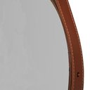 Ver imagem 3 de Espelho Decorativo Redondo com Moldura em Couro 55 cm Cor:Marrom