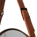 Ver imagem 4 de Espelho Decorativo Redondo com Moldura em Couro 55 cm Cor:Marrom