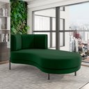 Ver imagem 1 de Sofá Chaise Lado Direito Downey Sala de Estar Veludo Verde G15 - Gran Belo