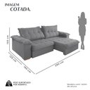 Ver imagem 3 de Sofá Retrátil Muriaé 4 Lugares 290 cm Linho Cinza