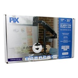 Suporte Monitor Ajustavel 17a 35 Pistao a Gás - Preto Px-h80 - 2