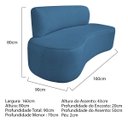 Ver imagem 3 de Sofá Curvo Orgânico 160cm 2 Lugares Linho Antonela