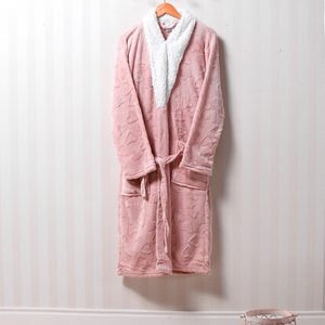 Roupão Kimono Microfibra Sherpa Rosê Smoke